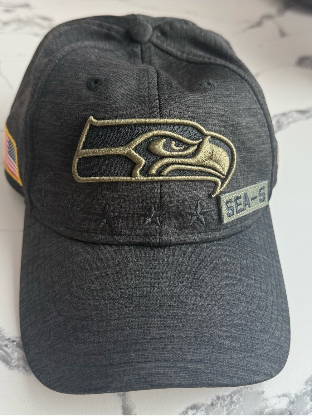 New Era Black and Gold Seattle Seahawks Embroidered Logo Cap